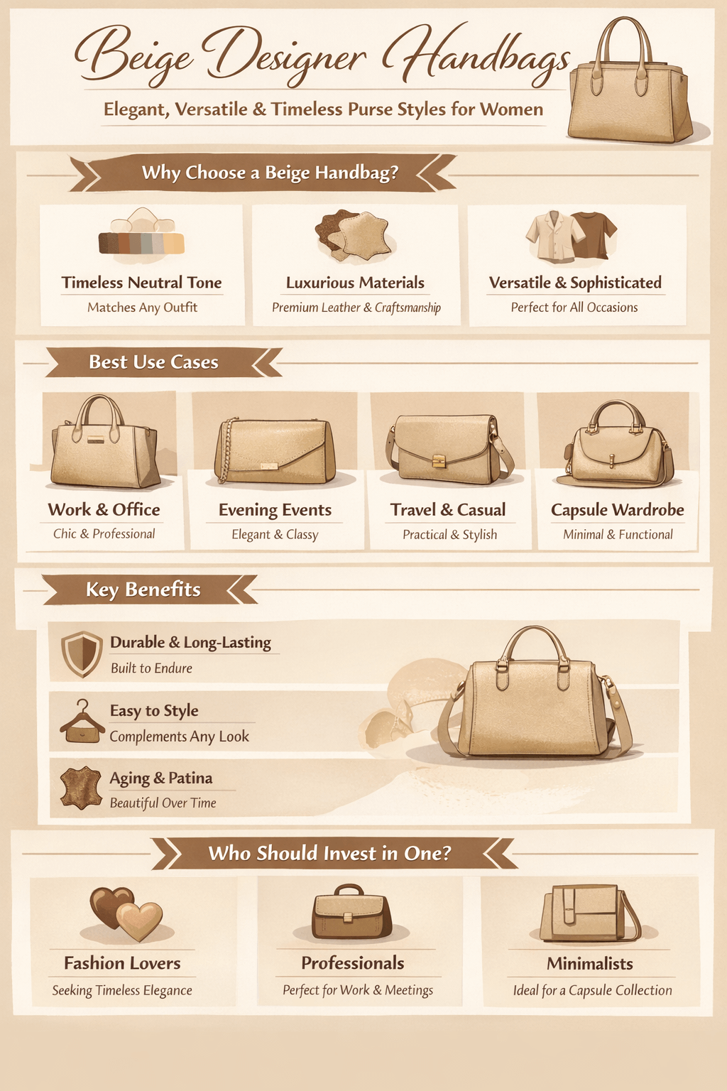 Beige Designer Purse