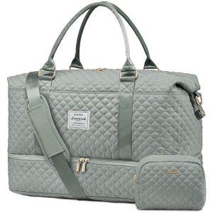 LOVEVOOK Travel Duffle Bag,Weekender Bags for Women with Shoe Compartment，Carry